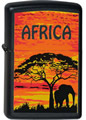 Zppo Feuerzeug Afrika mit Sonnenuntergang und Elefant Elephant