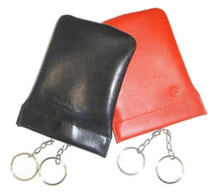 Schluesselmaeppchen mit 2 Ringen schwarz und rot